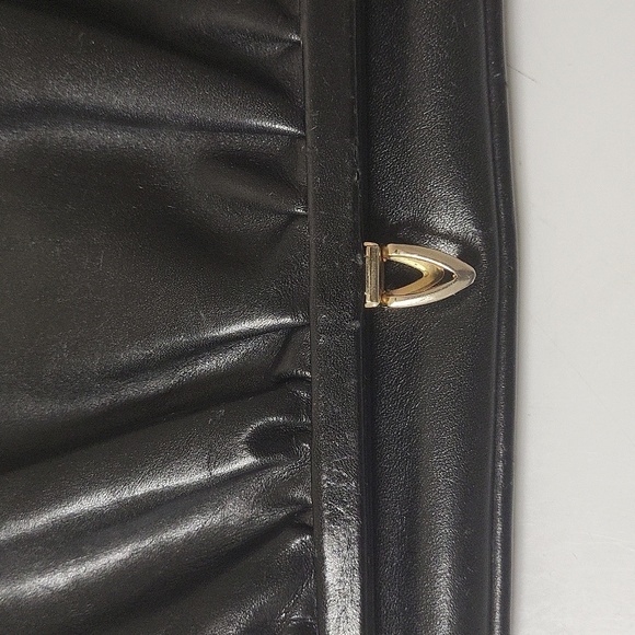 VINTAGE Foldable black Leather Clutch - Picture 7 of 16